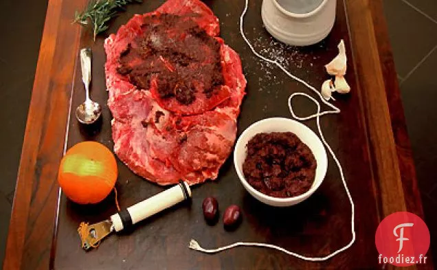 Gigot d'Agneau Désossé Grillé Farci à la Tapenade d'Olives