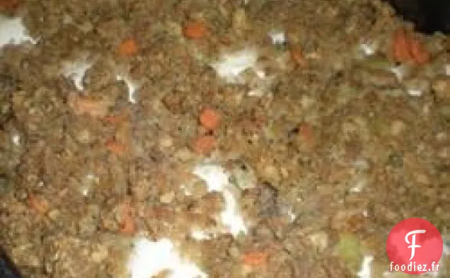 Poulet Cuit au Four avec Farce de Compote de Pommes