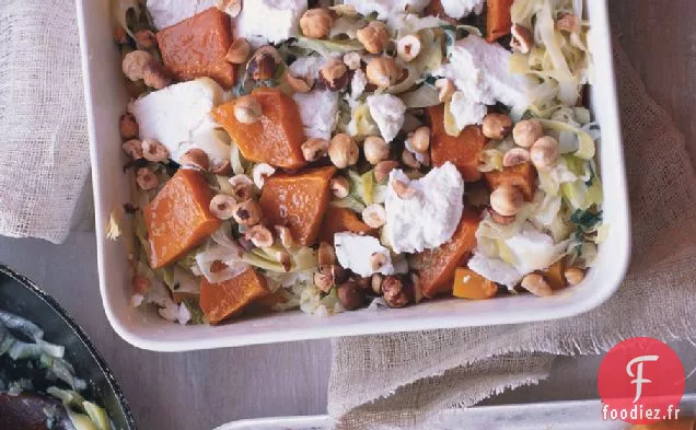Gratin De Courge Musquée Au Fromage De Chèvre Et Noisettes