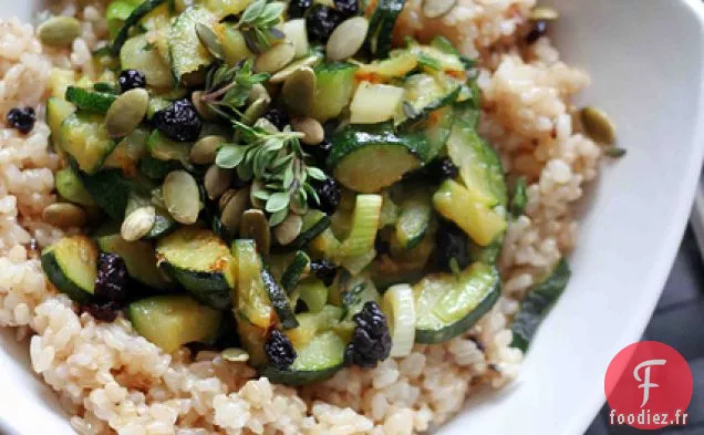 Riz Brun, Courgettes Et Thym Citron