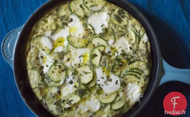 Frittata de Courgettes, Menthe et Ricotta