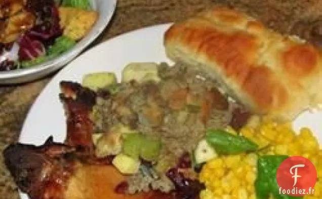 Côtelettes de Porc Glacées au Miel et au Cidre de Pomme Bourbon