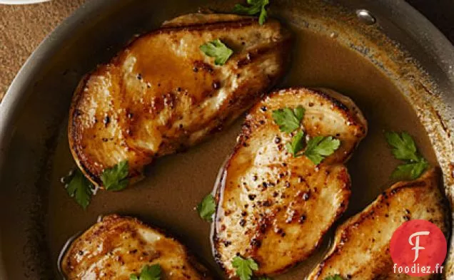 Poulet Glacé au Cidre au Beurre Doré - Riz aux Pacanes