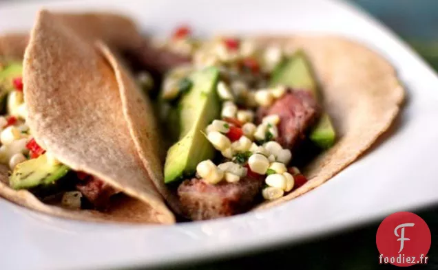 Tacos Mous Au Steak Simple Avec Salsa De Maïs Sucré
