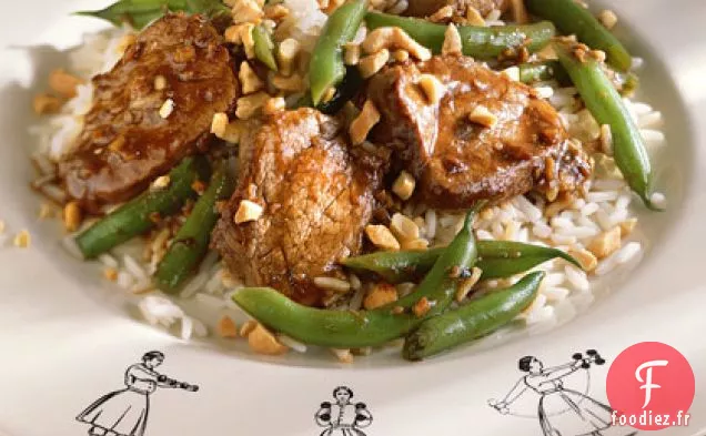 Sauté de Porc, de Noix de Cajou et de Haricots verts