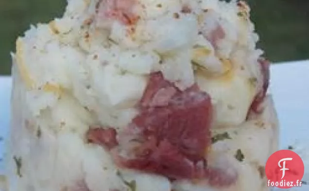 Purée de Pommes de Terre au Fromage et Jambon en Cubes