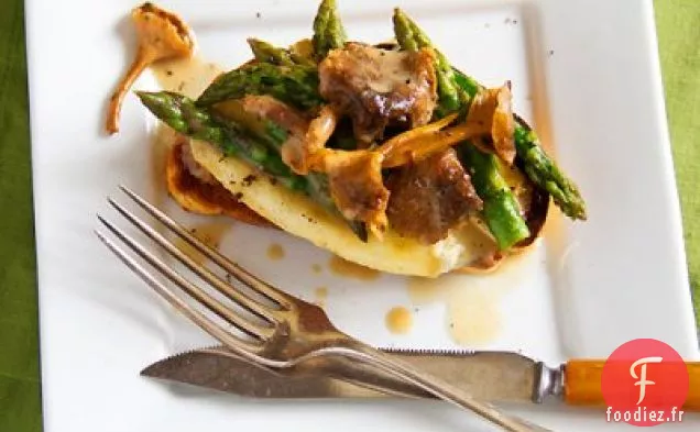 Sandwich aux Girolles, Asperges et Brie