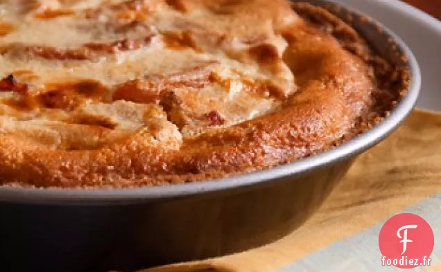 Tarte aux Pêches Séchées avec Croûte de Biscuits Émiettée