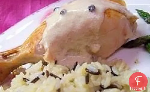 Poulet Rôti avec Sauce au Poivre Concassé