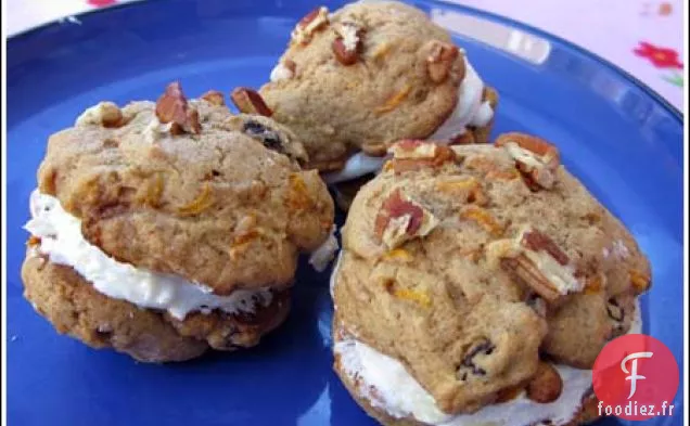 Biscuits au Gâteau aux Carottes Fourrés au Fromage à la Crème à l'Ananas