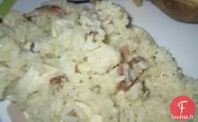 Riz Frit au Bacon et au Poulet