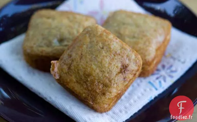 Carrés de Pain aux Bananes Faibles En Gras