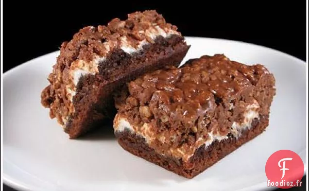 Brownies Garnis de Krispie au Beurre d'Arachide Et À la Guimauve Faciles