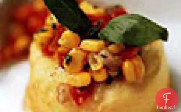 Flans de Maïs Sucré avec Relish de Tomate-Maïs