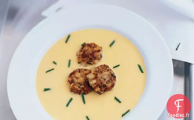 Soupe de Maïs Sucré de Reitzer avec des Gâteaux de Crabe Shiitake