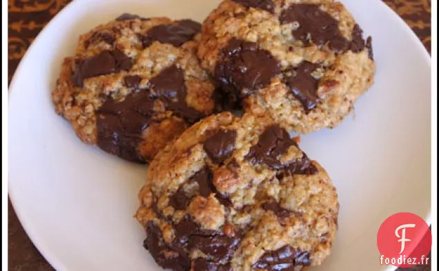 Biscuits à la Noix De Coco Grillés à l'Avoine en Morceaux de Chocolat