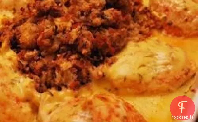 Poulet Salé et Farce Cuire au Four