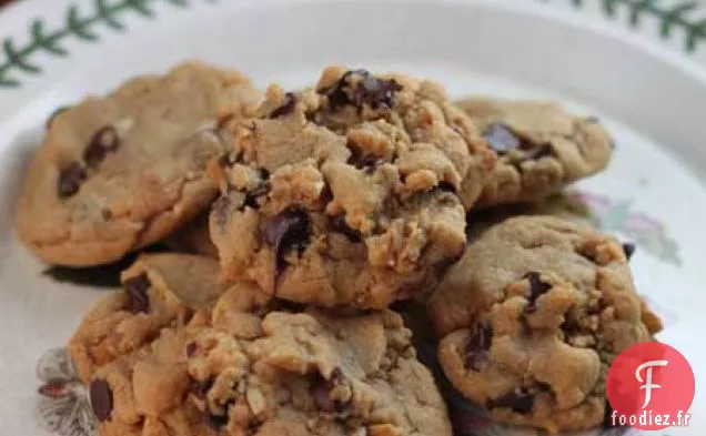 Biscuits aux Pépites de Chocolat Au Beurre d'Arachide à la Farine De Blé Entier Blanche