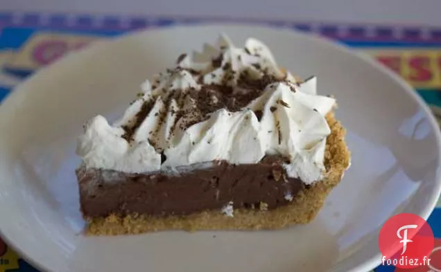 Tarte à la Crème au Chocolat avec une croûte Graham sans cuisson