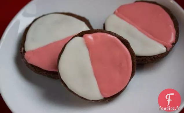 Biscuits Roses et Blancs au Chocolat