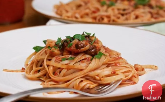 Linguine Puttanesca Aux Pois Chiches