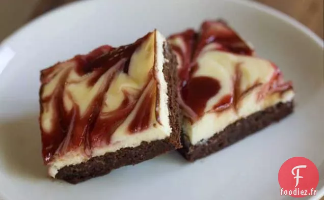 Brownies au Gâteau au Fromage Au Chocolat Blanc Et à la Framboise