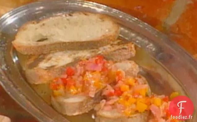 Peperonata con Bruschetta (Toasts au Poivron)