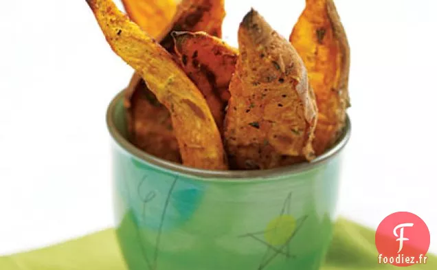 Quartiers De Patates Douces Rôtis Au Four