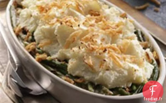 Casserole De Haricots Verts Garnie De Purée de Pommes De Terre