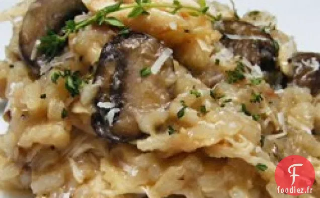 Poulet Rôti au Risotto et Oignons Caramélisés