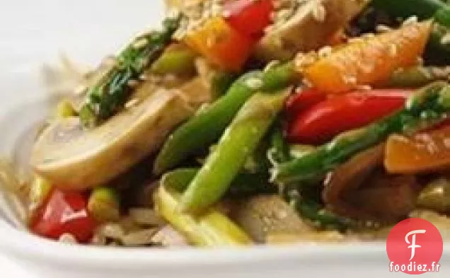 Légumes au Sésame Sautés avec du Riz
