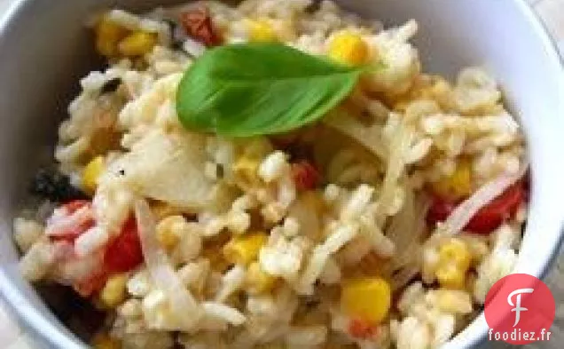 Risotto à la Tomate, Maïs et Basilic