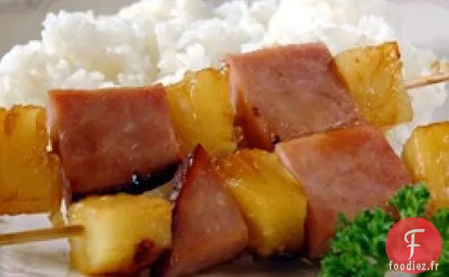 Brochettes de Jambon et Ananas