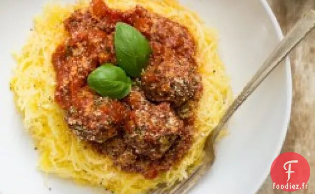 Boulettes de Haricots Italiens et Nouilles à la Courge Spaghetti