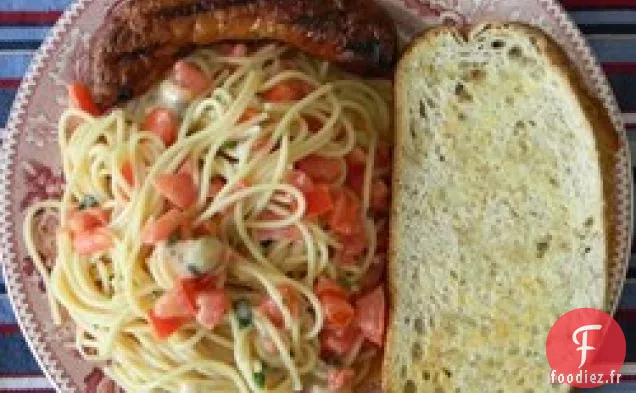 Pâtes d'été au Basilic, Tomates et Fromage