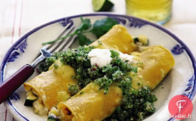 Enchiladas de Poulet avec Salsa Verte