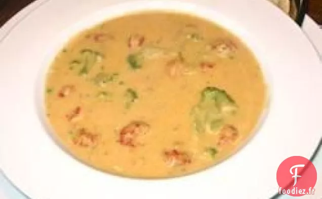 Soupe au Fromage d'Écrevisses au Brocoli