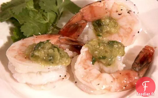 Cocktail de Crevettes à la Sauce Tomatillo-Raifort