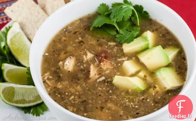 Soupe Tomatillo Rôtie Au Poulet (sopa Verde Con Pollo)