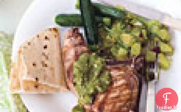 Côtelettes de Porc Grillées avec Salsa Tomatillo
