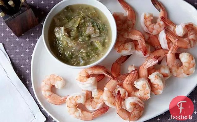 Cocktail de Crevettes à la Sauce Tomatillo-Raifort
