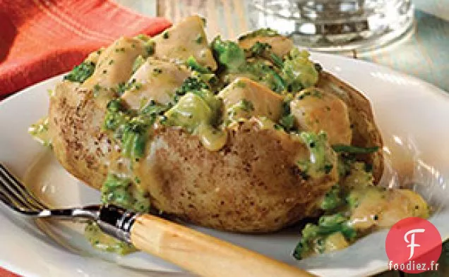 Pommes de Terre Farcies au Poulet Et au Brocoli Crémeux
