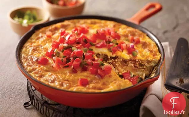 Omelette au Chorizo, Pomme de Terre et Chili Vert