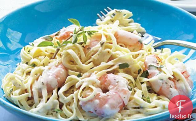 Crevettes et Pâtes Crémeuses à l'Ail