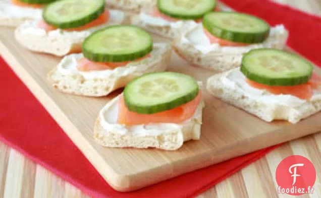 Bouchées de Bagels au Saumon et au Concombre de LA FILLE AFFAMÉE