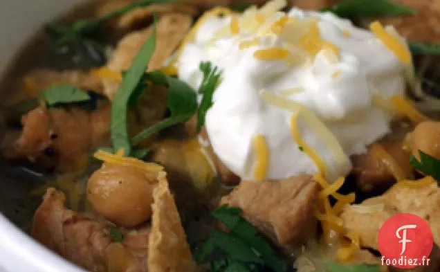 Chili Verde À La Dinde Et Haricots Garbanzo