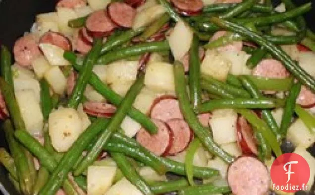 Plat de Haricots Verts et Saucisses Po ' Man d'Amy