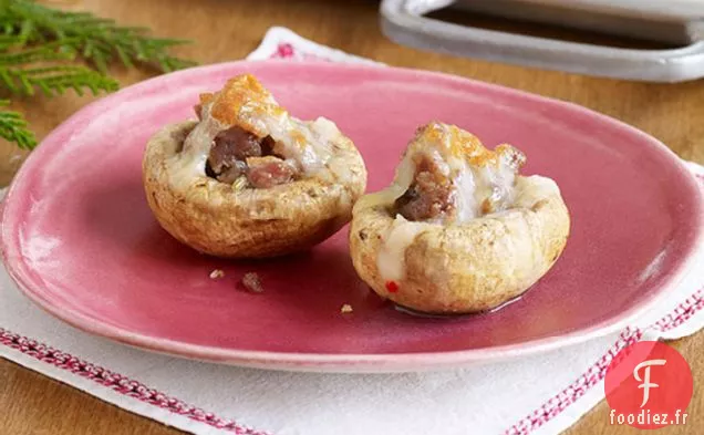 Champignons Farcis à la Saucisse et au Fromage