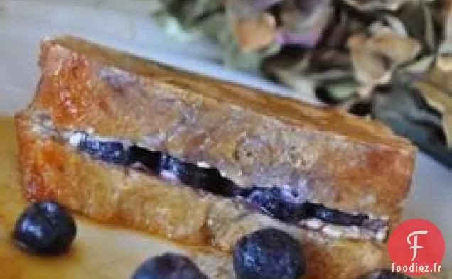 Sandwich Facile Aux Bleuets Et Pain Grillé à La Crème avec Sirop d'Érable à L'Orange