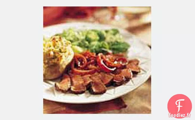 Entrecôte de Surlonge avec Relish à l'Oignon Rouge